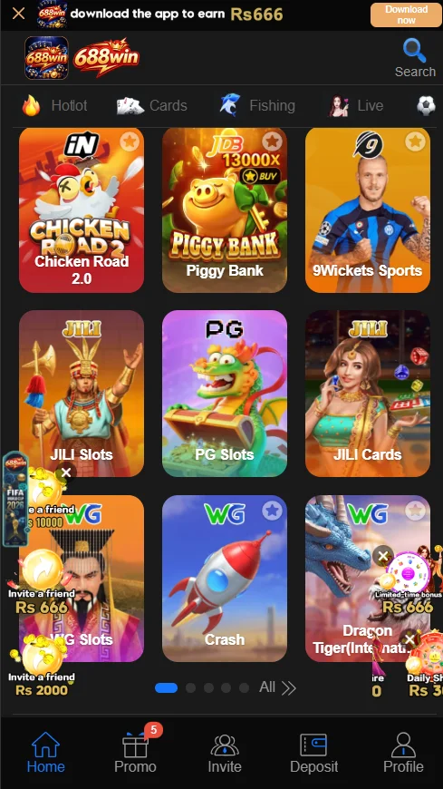 688win game hone dashboard