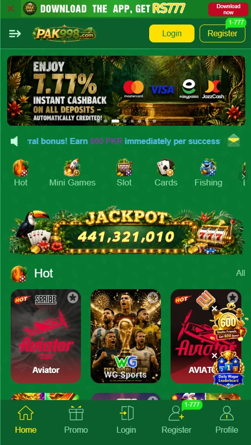 pak998 game home Dashboard