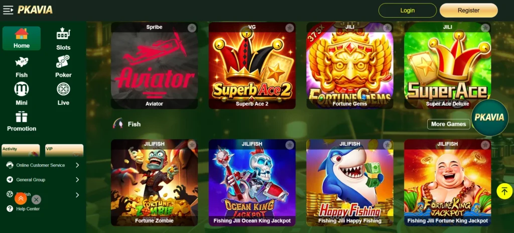 pkavia game user interface