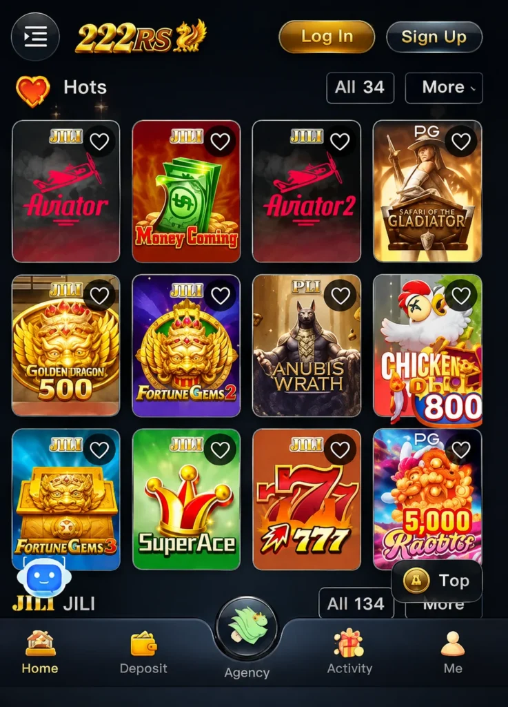 222rs game user interface
