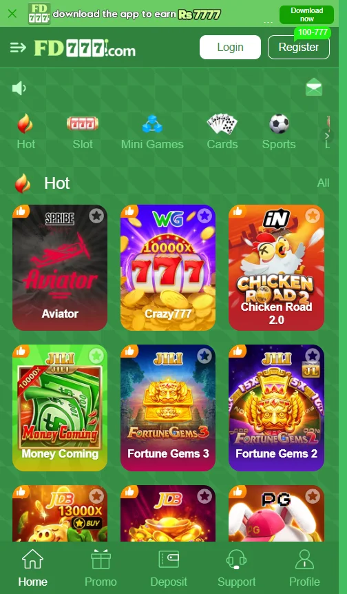 fd777 game user interface