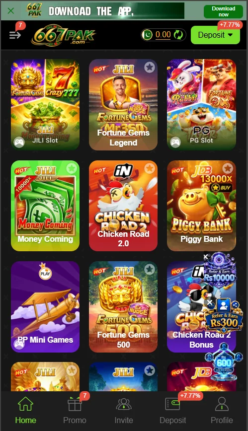 677pak game user dashboard
