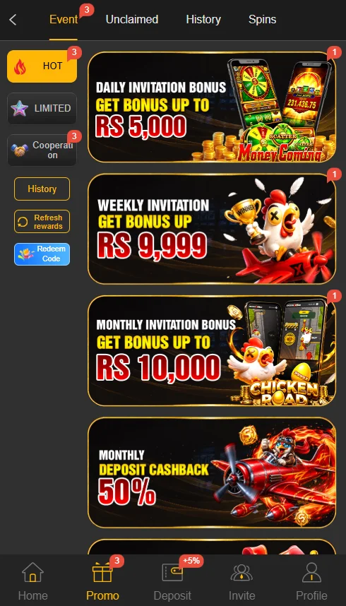188pkr game reward and bonuses section